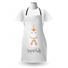 Unicorn Cake Cursive Words Apron