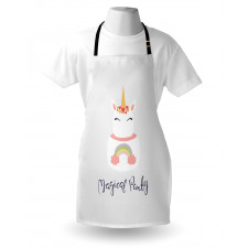 Unicorn Cake Cursive Words Apron