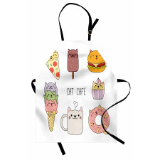 Cats Cafe Food Shapes Apron