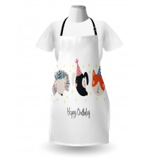 Hedgehog Cat Cursive Apron