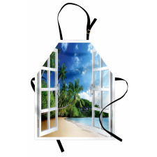 Lush Green Window View Apron