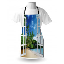 Lush Green Window View Apron