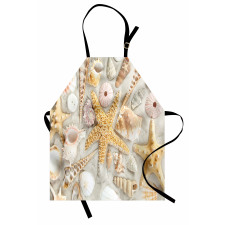 Assorted Seashells Sand Beach Apron