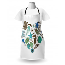 Heart with Aquatic Animals Apron