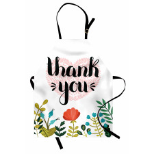 Heart Flowers and Leaves Apron