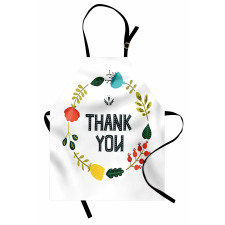 Typography Floral Wreath Apron