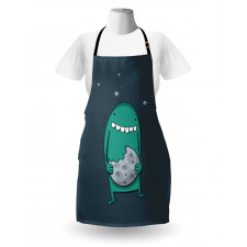 Monster with Sharp Teeth Apron