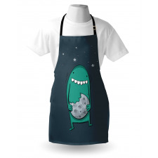 Monster with Sharp Teeth Apron