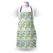 Ethnic Animal and Palms Apron