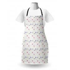 Hand Drawn Aquilegia Flower Apron