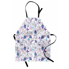Abstract Butterflies Flowers Apron