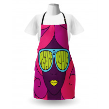 Peace and Love Groovy Girl Apron