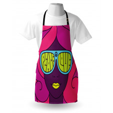 Peace and Love Groovy Girl Apron