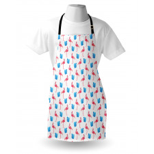 Flamingo Birds Palm Leaves Apron