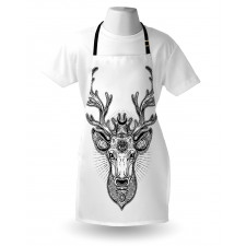 Ornate Deer Head Moon Antlers Apron