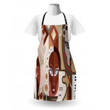 Abstract Shapes and Faces Apron