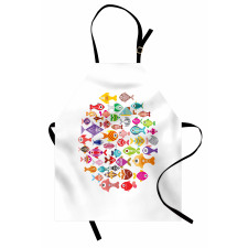 Aquarium Round Colorful Design Apron