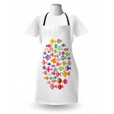 Aquarium Round Colorful Design Apron