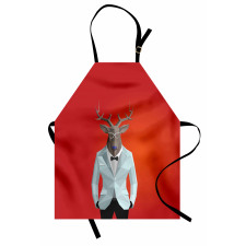 Moose Animal Person in Suit Apron