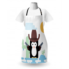 Cacti Cowboy Penguin in a Hat Apron