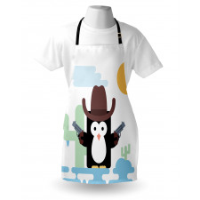 Cacti Cowboy Penguin in a Hat Apron