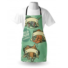 Grunge Retro Cowboy Boots Apron