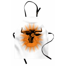 Furious Bull Head Portrait Apron