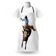 Cowboy Bucking Bull Western Apron