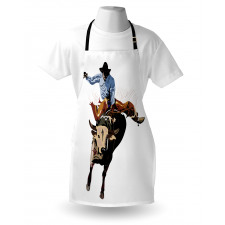 Cowboy Bucking Bull Western Apron