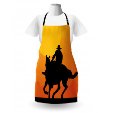 Silhouette of a Lone Rider Apron