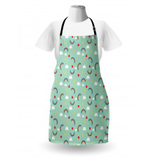 Rainbow Sky Clouds Heart Apron