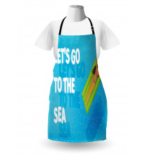 Lets Go to the Sea Message Apron