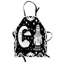 Vintage Cartoon Monochrome Apron