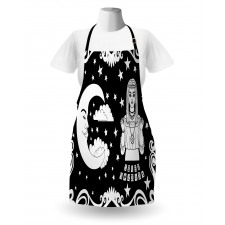 Vintage Cartoon Monochrome Apron