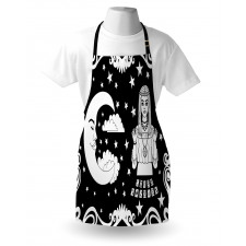 Vintage Cartoon Monochrome Apron