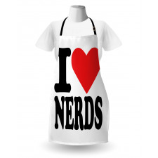 I Love Nerds Words with Heart Apron