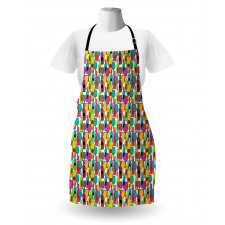 Colorful Bottles and Glasses Apron