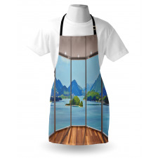 Beach Seaside Hills Window Apron