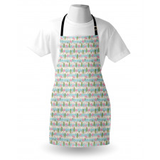 Pink Flamingos Palm Leaves Apron