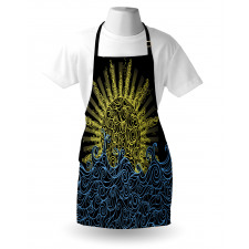 Wavy Ocean Summer Sky Motif Apron