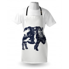 Woman and Animal Motifs Spots Apron