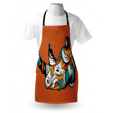 Colorful Animal Portrait Boho Apron