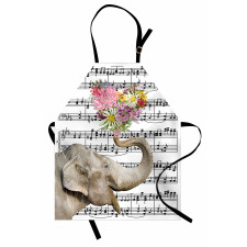 Floral Trunk Music Notes Apron