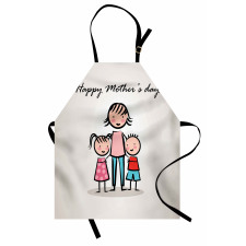 Cartoon Son and Daughter Apron