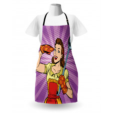 Retro Housewife Cooking Dinner Apron