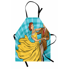 Dancing Romantic Retro Couple Apron