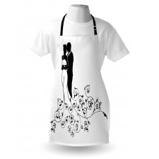 Bride and Groom Abstract Art Apron