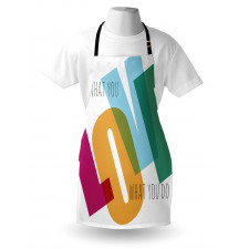 Vintage Colorful Letter Art Apron