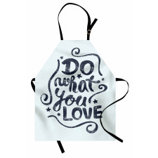 Lettering Blue Grunge Star Apron