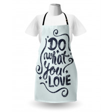 Lettering Blue Grunge Star Apron